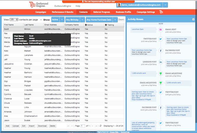 OutboundEngine Contact Management System for Real Esatate Agents