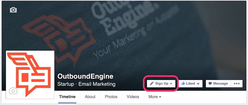 Sign Up with OutboundEngine Facebook CTA